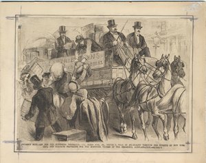 Ruina de Chicago - Ayuda para los miles de sufrientes, 1871 de American School